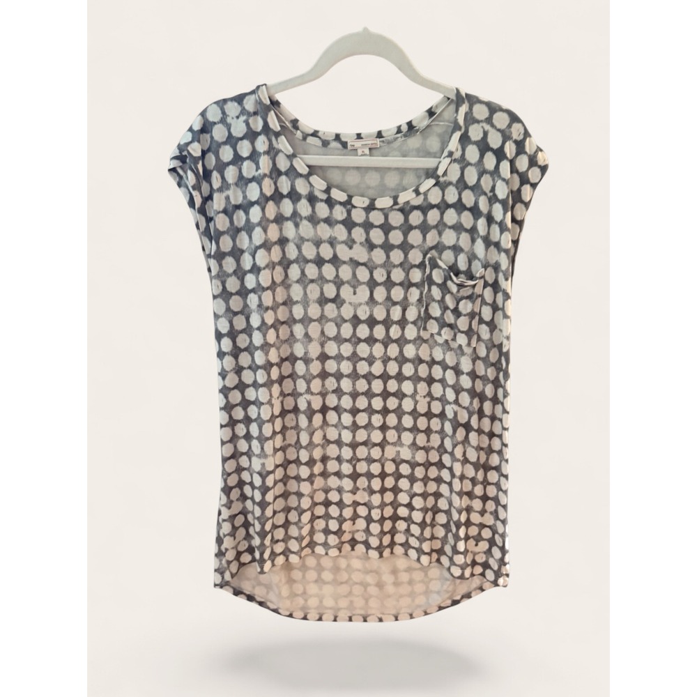 Gap Polka Dot Boho Artsy Scoop Dolman Cap Sleeve Batik Tie‑Dye Knit - Picture 3 of 10